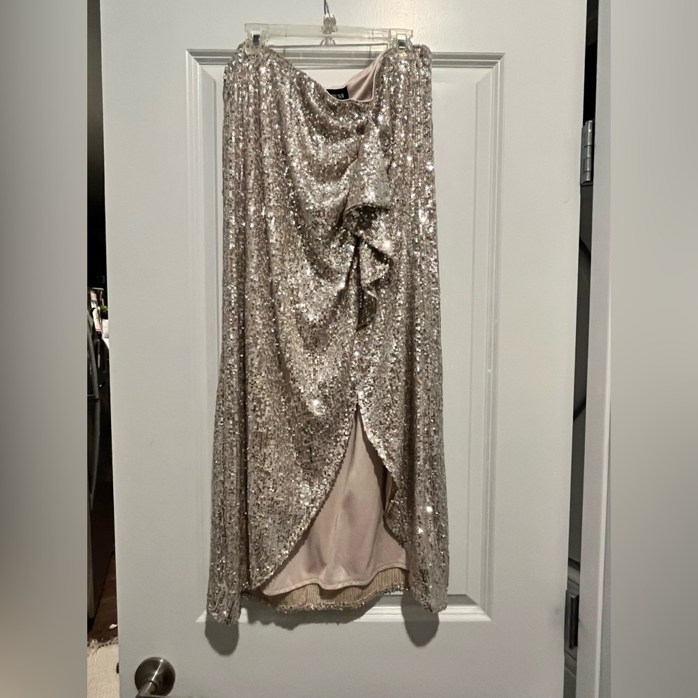 Express silver glitter skirt